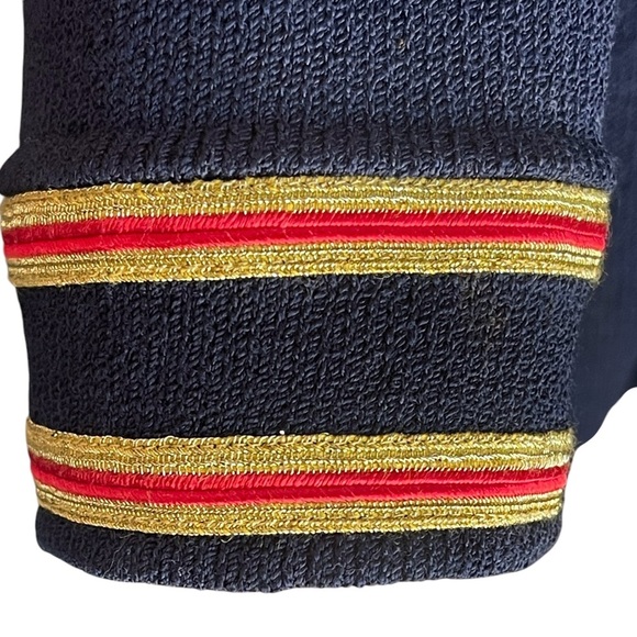 Vintage St. John by Marie grey Women's Navy Blue/red/gold cardigan size 10 - Picture 9 of 13